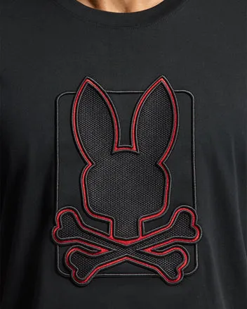Psycho Bunny Men's Pierce Embroidered Graphic Tee - Black