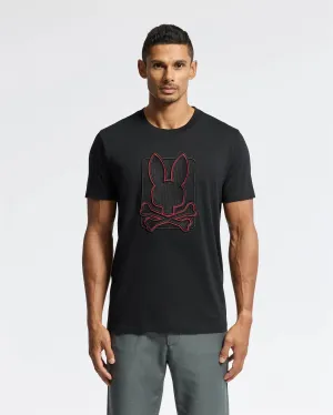Psycho Bunny Men's Pierce Embroidered Graphic Tee - Black