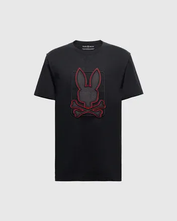 Psycho Bunny Men's Pierce Embroidered Graphic Tee - Black