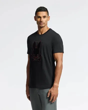 Psycho Bunny Men's Pierce Embroidered Graphic Tee - Black