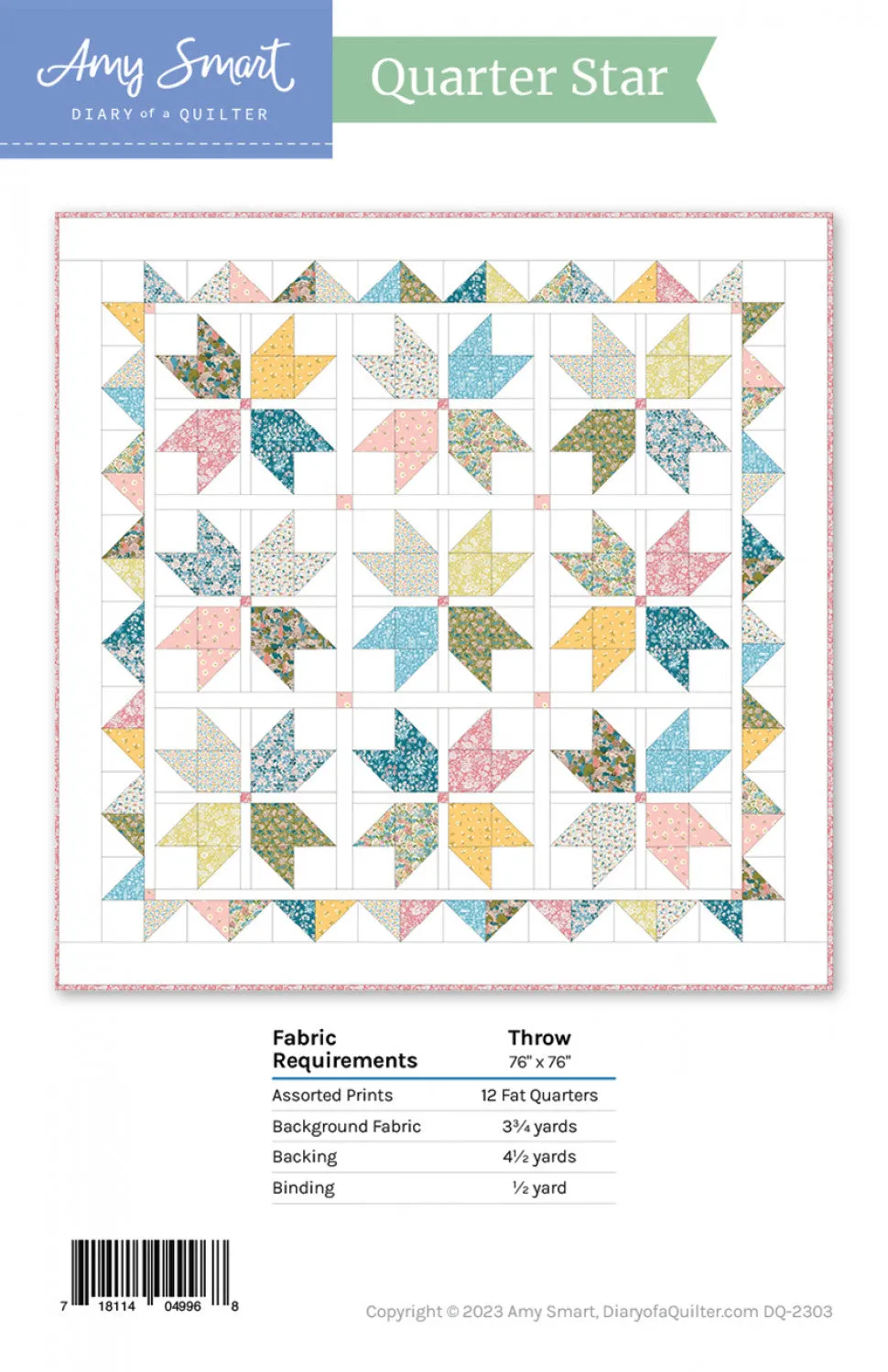 Quarter Star: A physical pattern by Amy Smart, Diary of a Quilter
