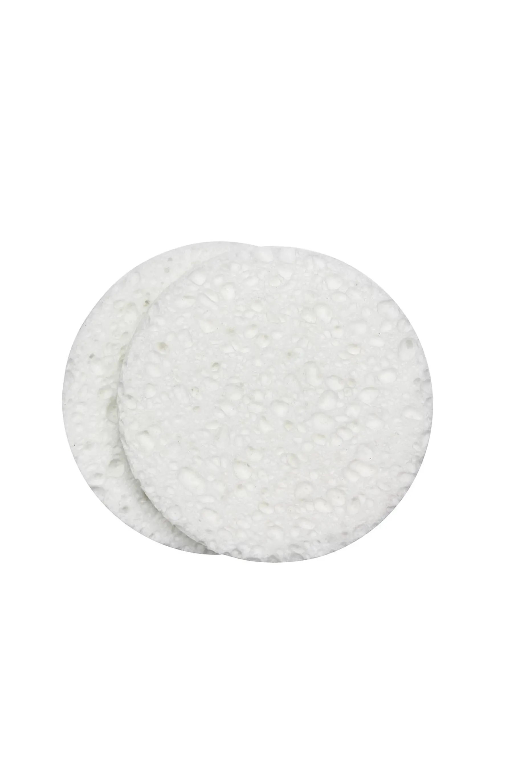 QVS 10-1067 Natural Cellulose Round Cleansing Sponges Pack of 2