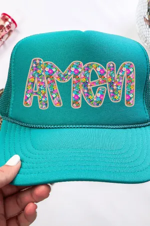 Radiant Amen Floral Otto Jade Foam Front Trucker Hat