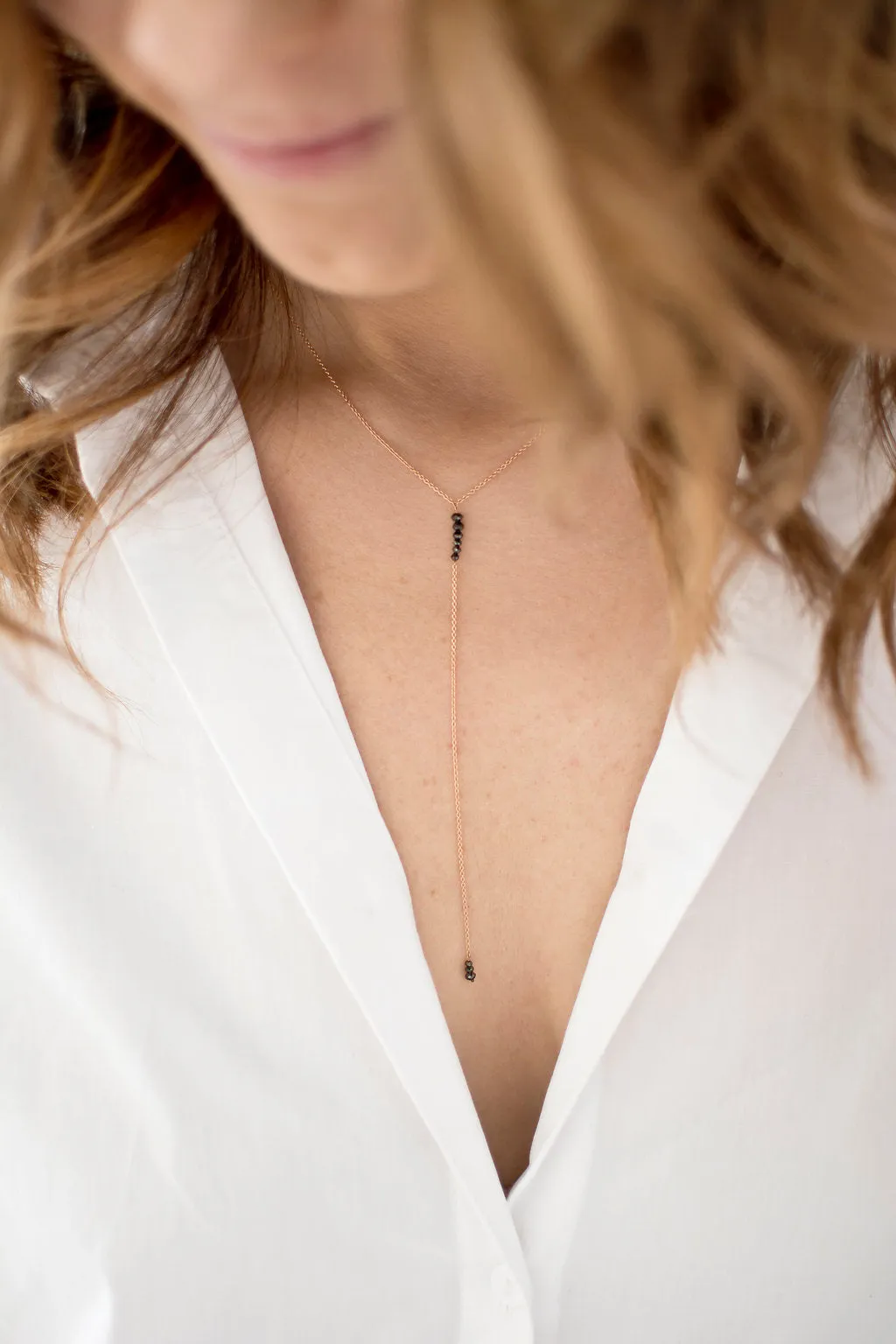 RAINDROPS Y NECKLACE -BLACK DIAMOND