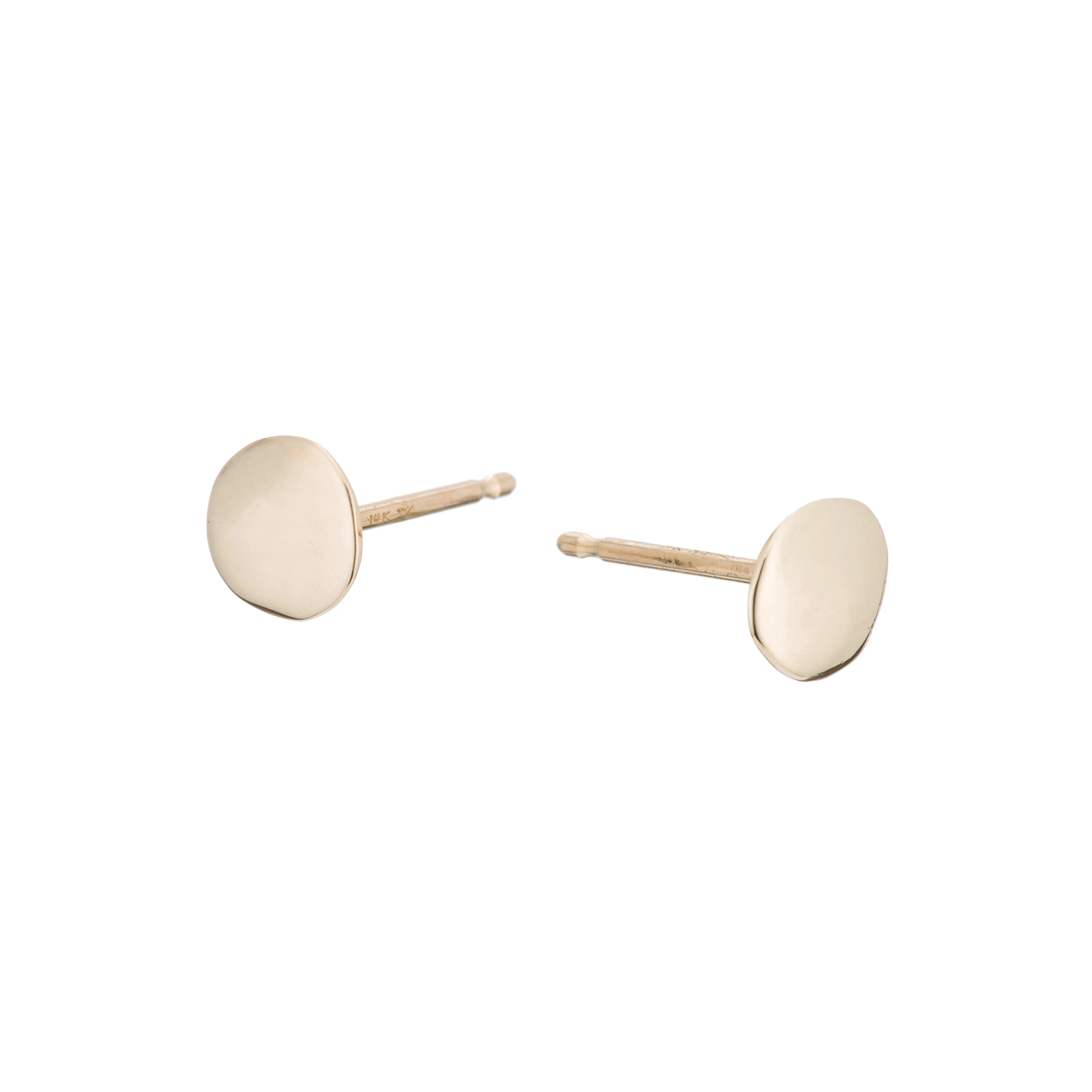 Raw Flat Disc Earrings - Gold