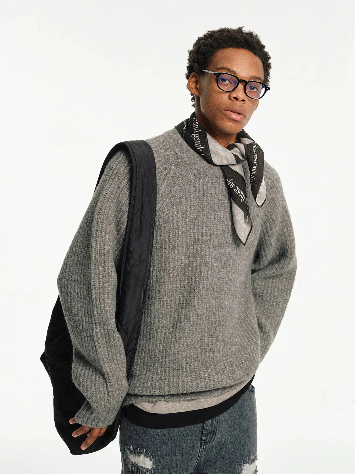 Ribbed Crew Neck Sweater