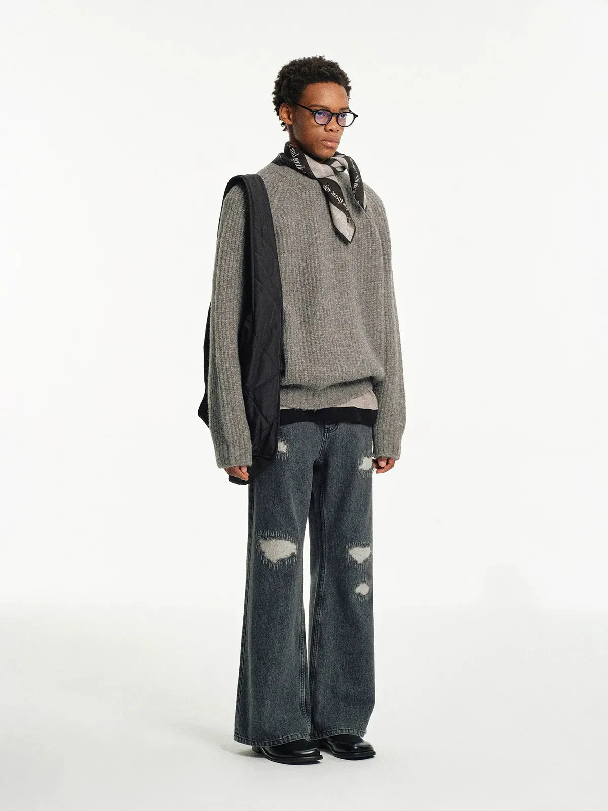 Ribbed Crew Neck Sweater
