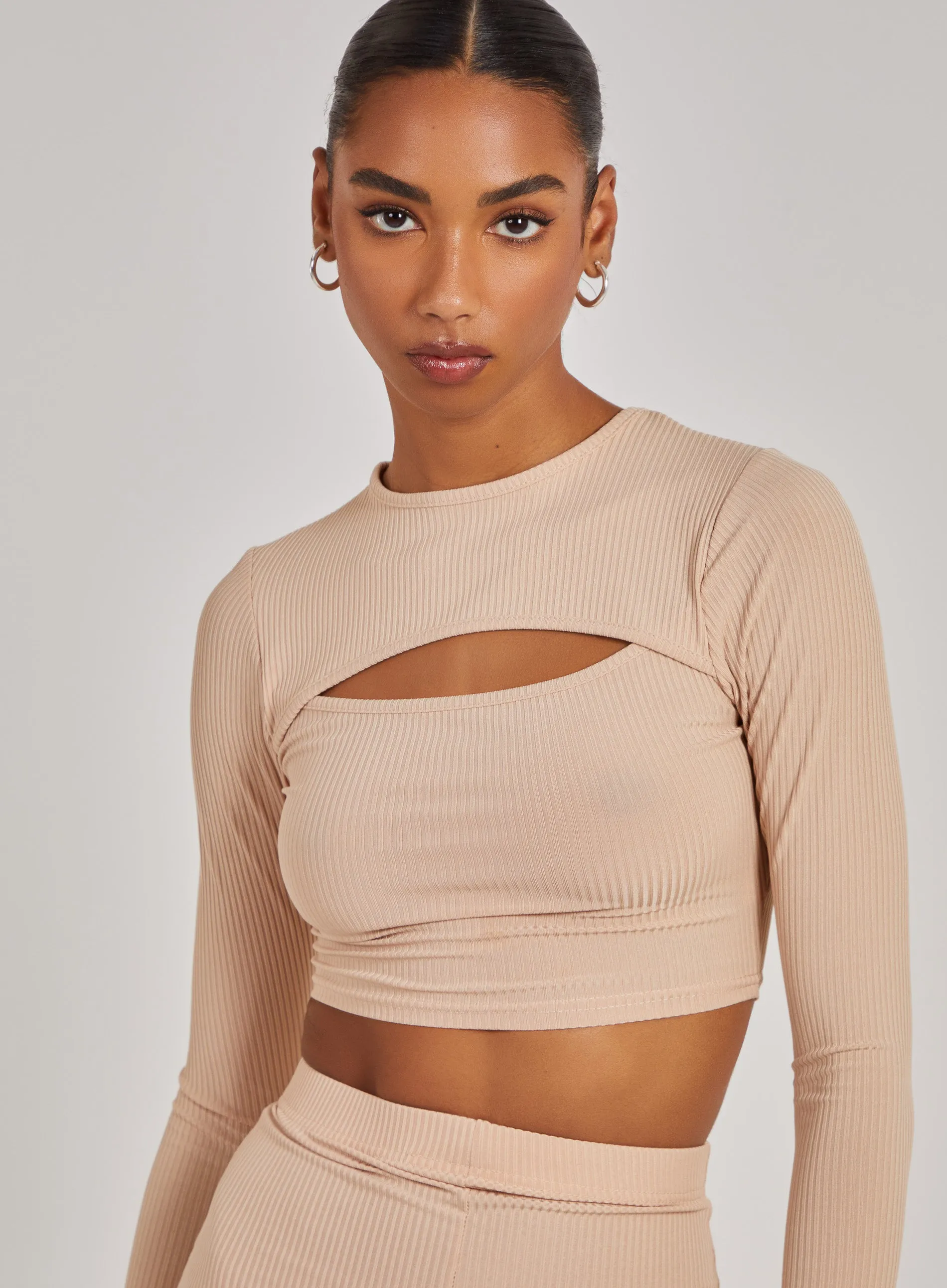 Ribbed Long Sleeve Letterbox Top