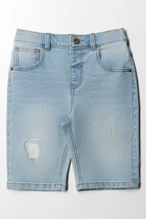 Ripped Denim Shorts Blue