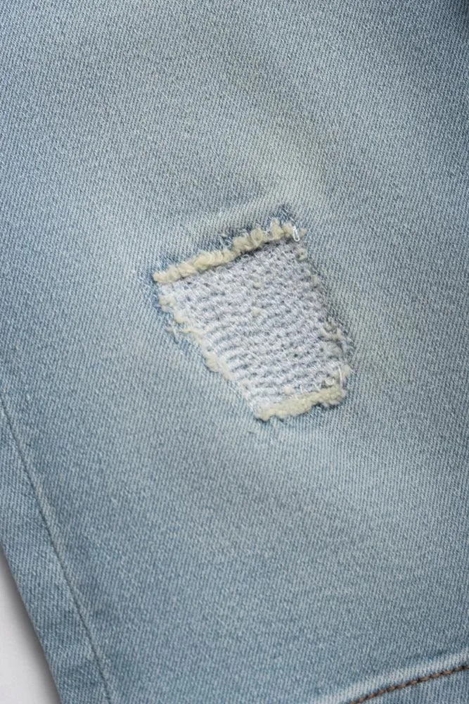 Ripped Denim Shorts Blue