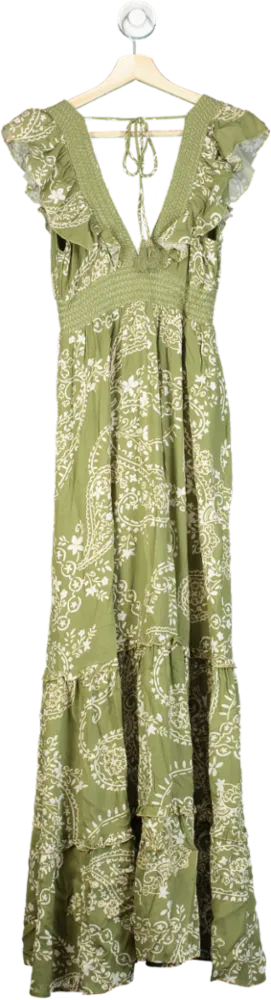 River Island Khaki Light Maxi Dress XS