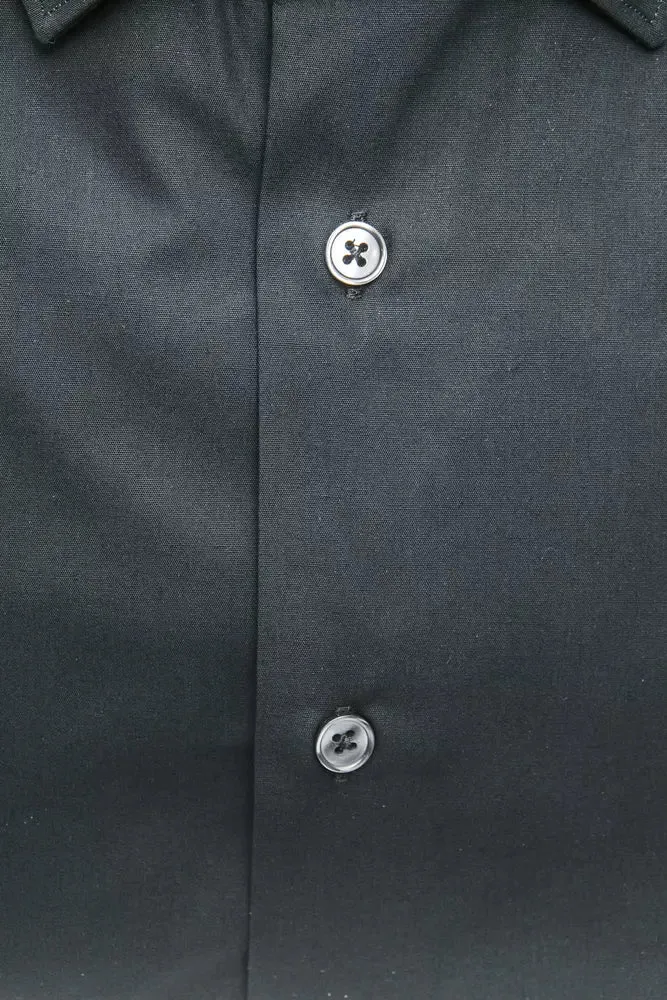Robert Friedman Black Cotton Men Shirt