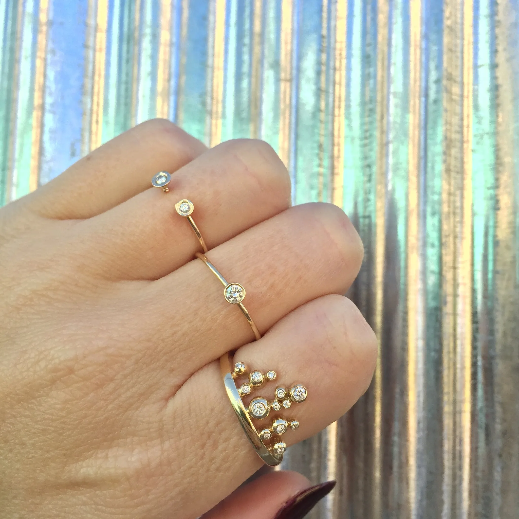 Round Diamond Friendship Ring