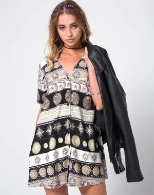 Sasena Swing Dress in Eclipse Repeat