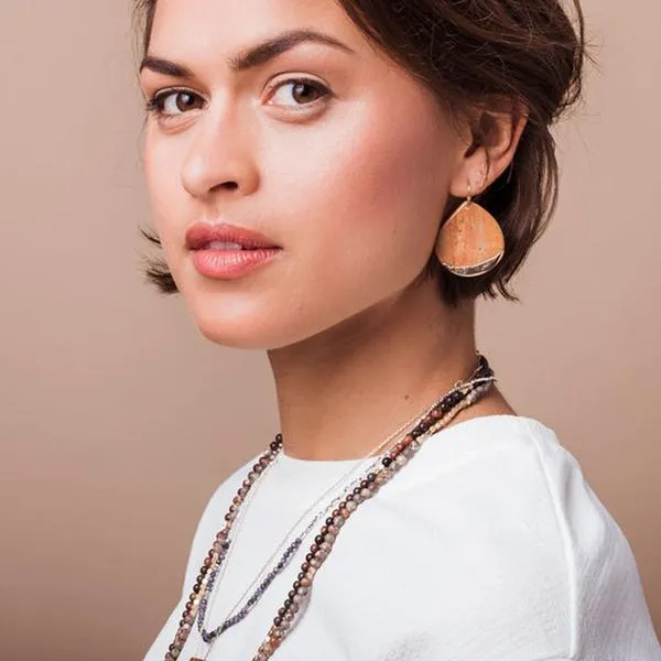 Scout Curated Wears Stone Dipped Teardrop Earring - Picasso Jasper