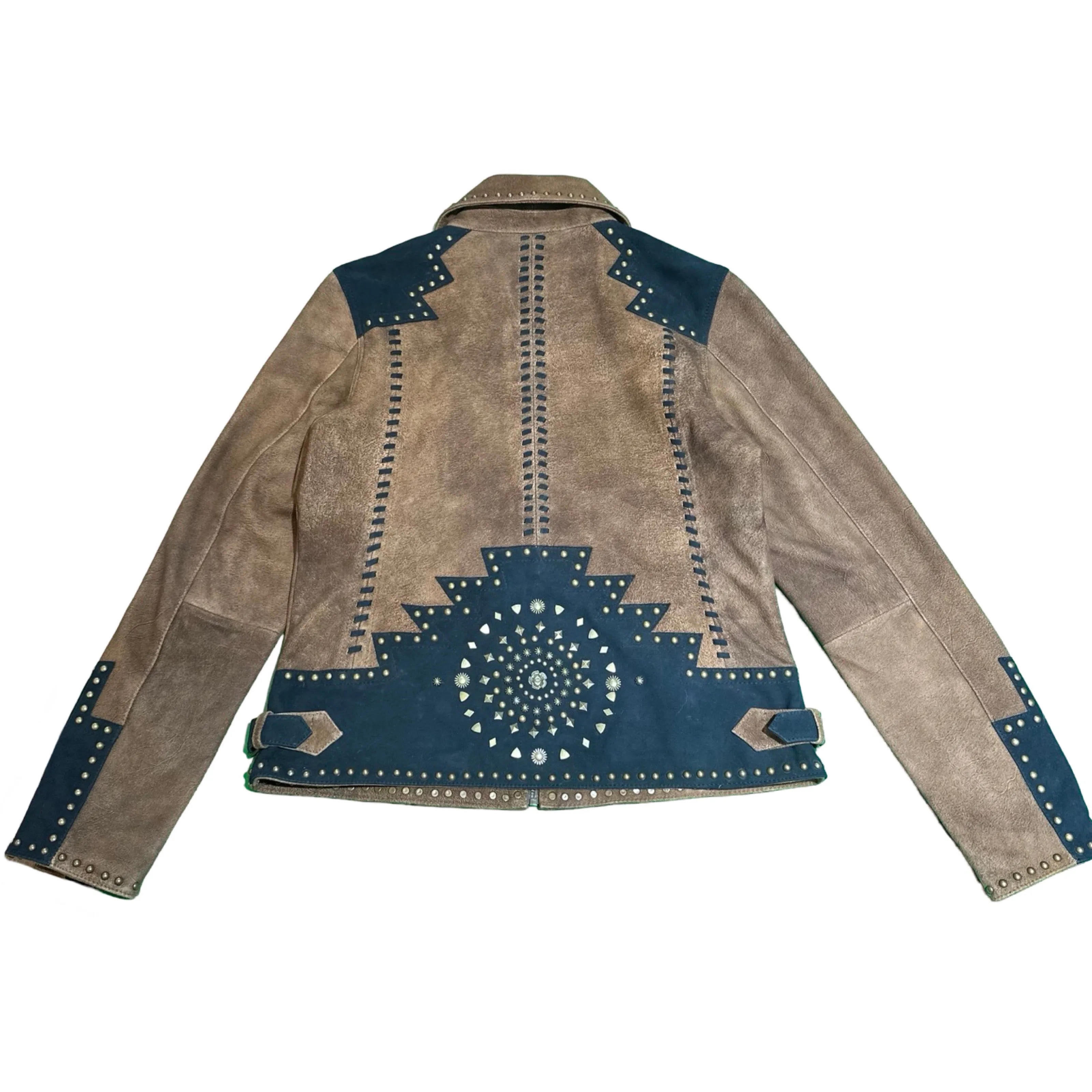 Scully Women's Brown / Black Suede Studded Western Jacket