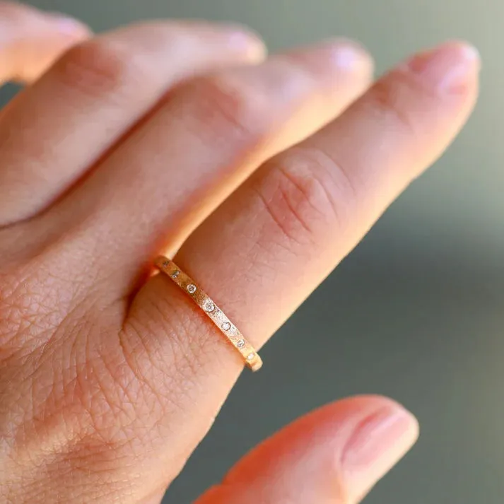 Sethi Couture 18K Rose Gold Dunes Narrow White Diamond Band
