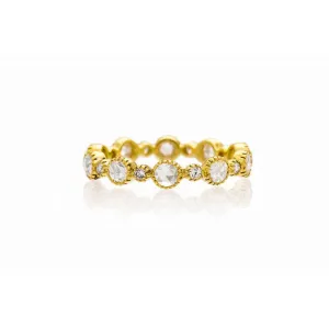 Sethi Couture 18K Yellow Gold Cassie White Diamond Eternity Band - Size 6.5