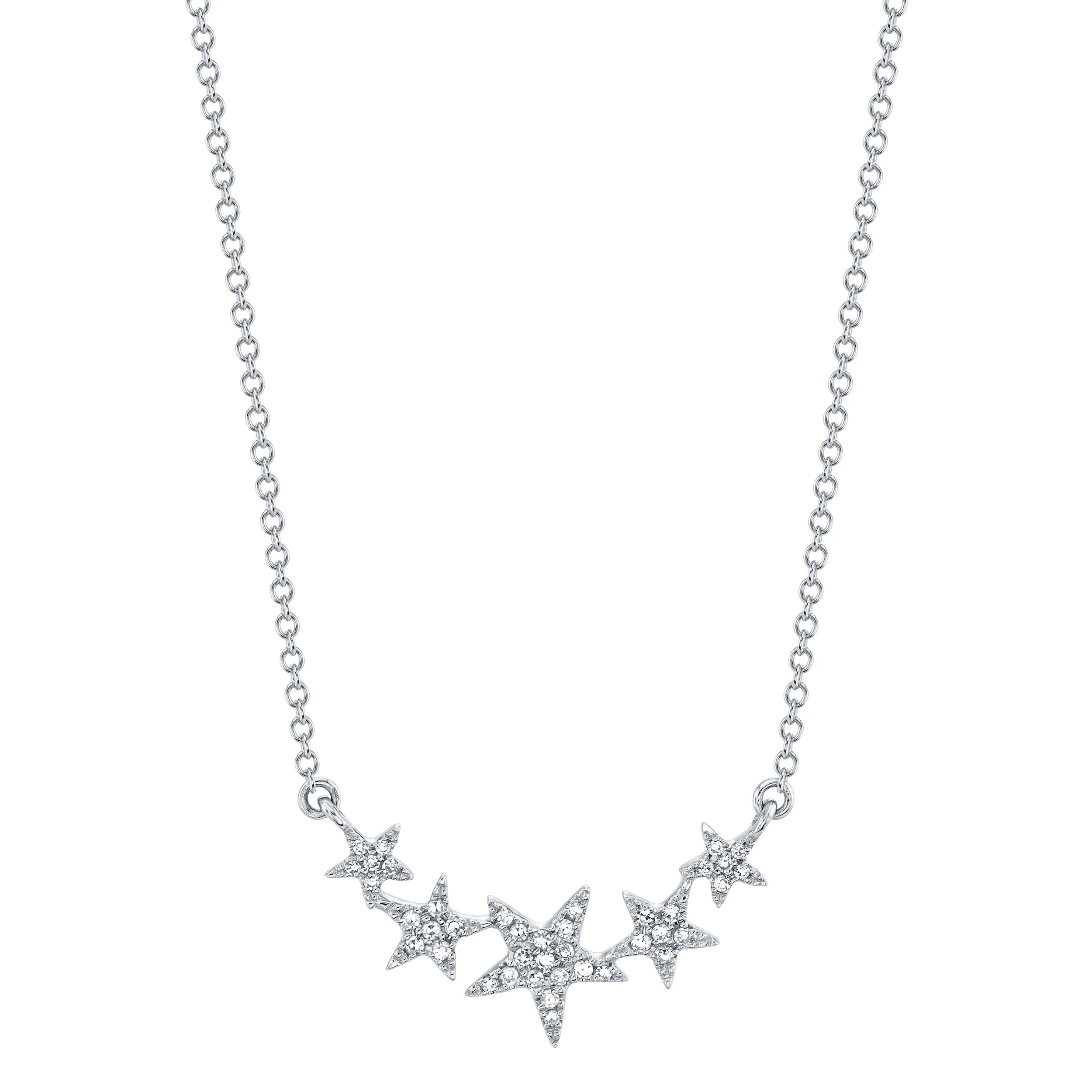 Shy Creation Five Diamond Stars Necklace