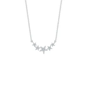 Shy Creation Five Diamond Stars Necklace