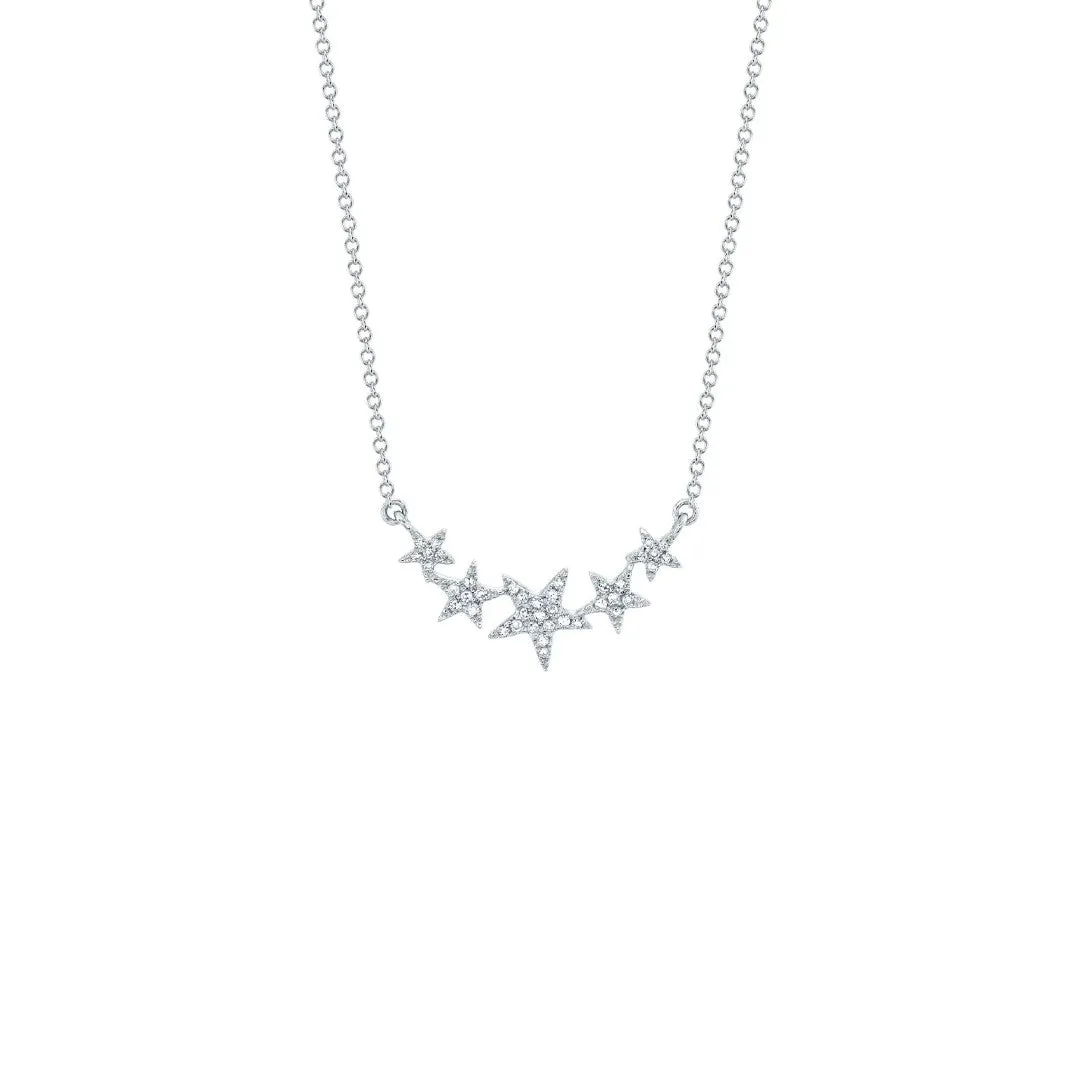 Shy Creation Five Diamond Stars Necklace