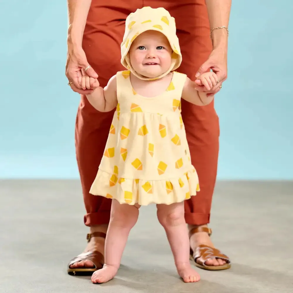 Silky - Yellow Beach Hut Towelling Sun Dress
