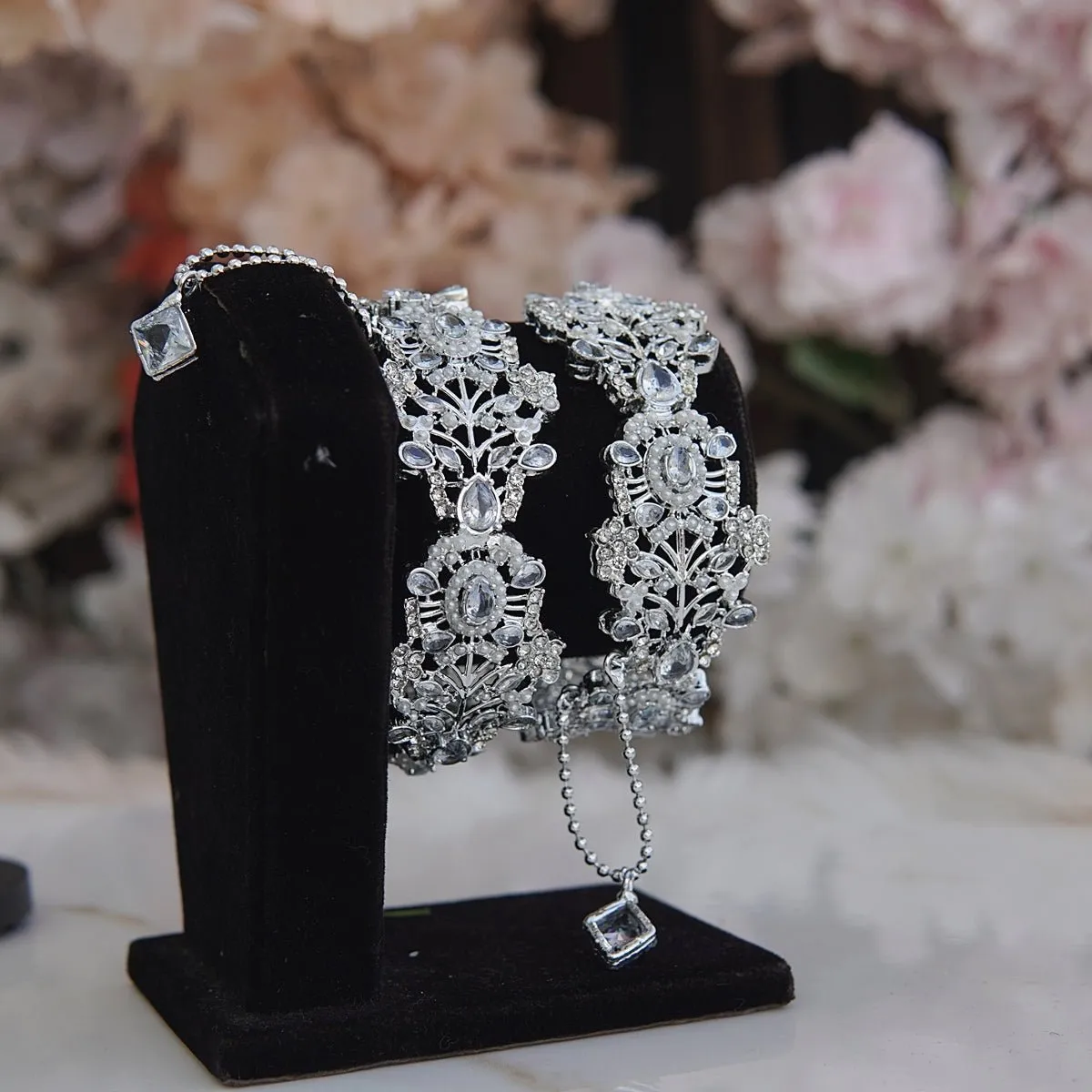 Silver Steel Traditional Design Bangles