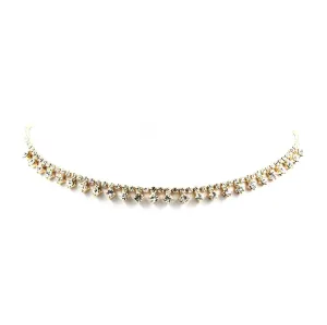 Single Line with Dangling Point Rhinestone Choker