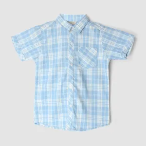 Sober Blue Themed Stylish Boys Casual Shirt