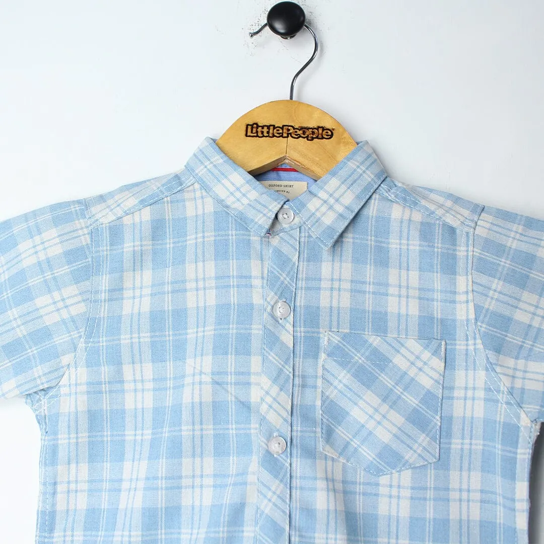 Sober Blue Themed Stylish Boys Casual Shirt
