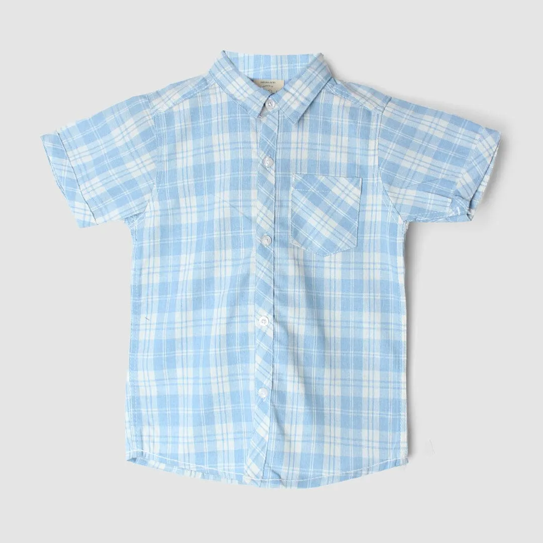 Sober Blue Themed Stylish Boys Casual Shirt