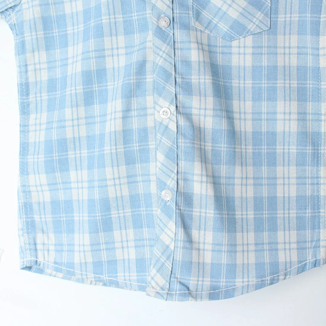 Sober Blue Themed Stylish Boys Casual Shirt