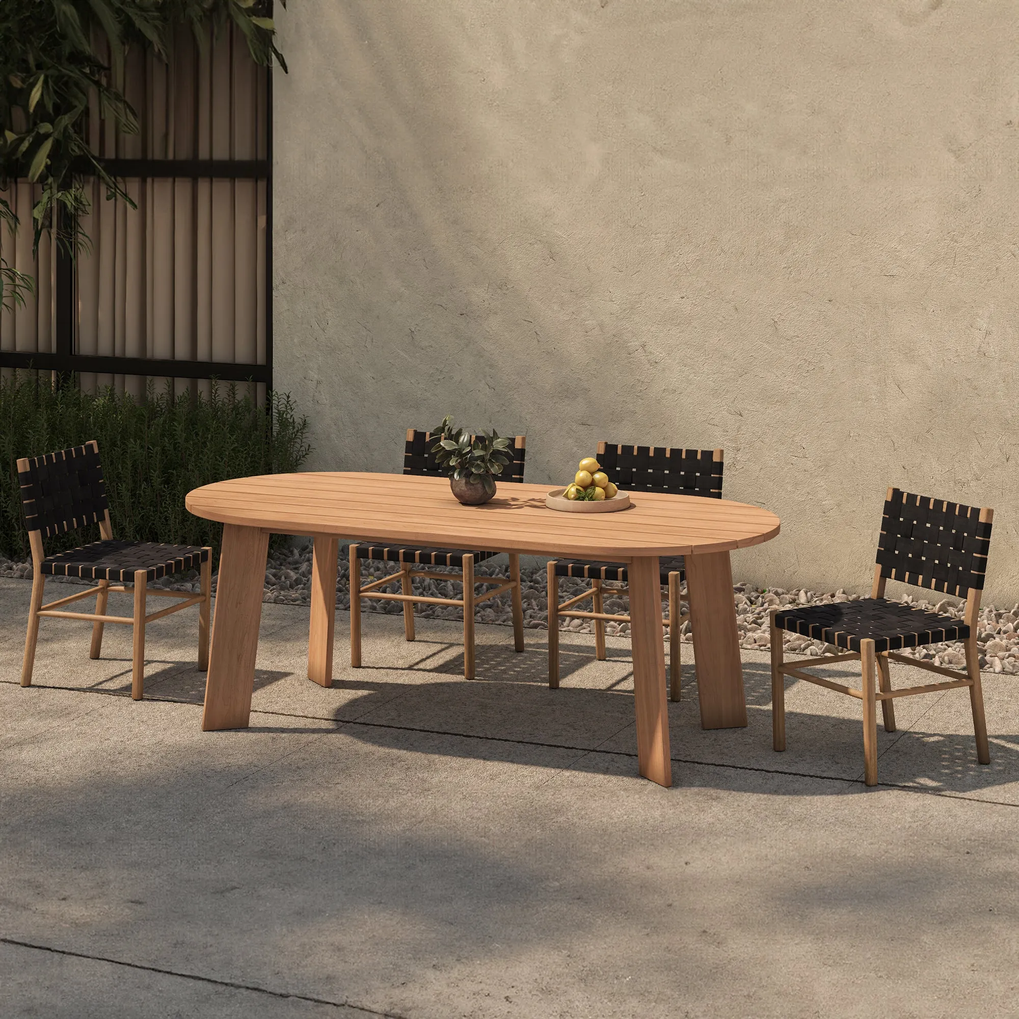 Sophisticated Angular Oval Outdoor Table