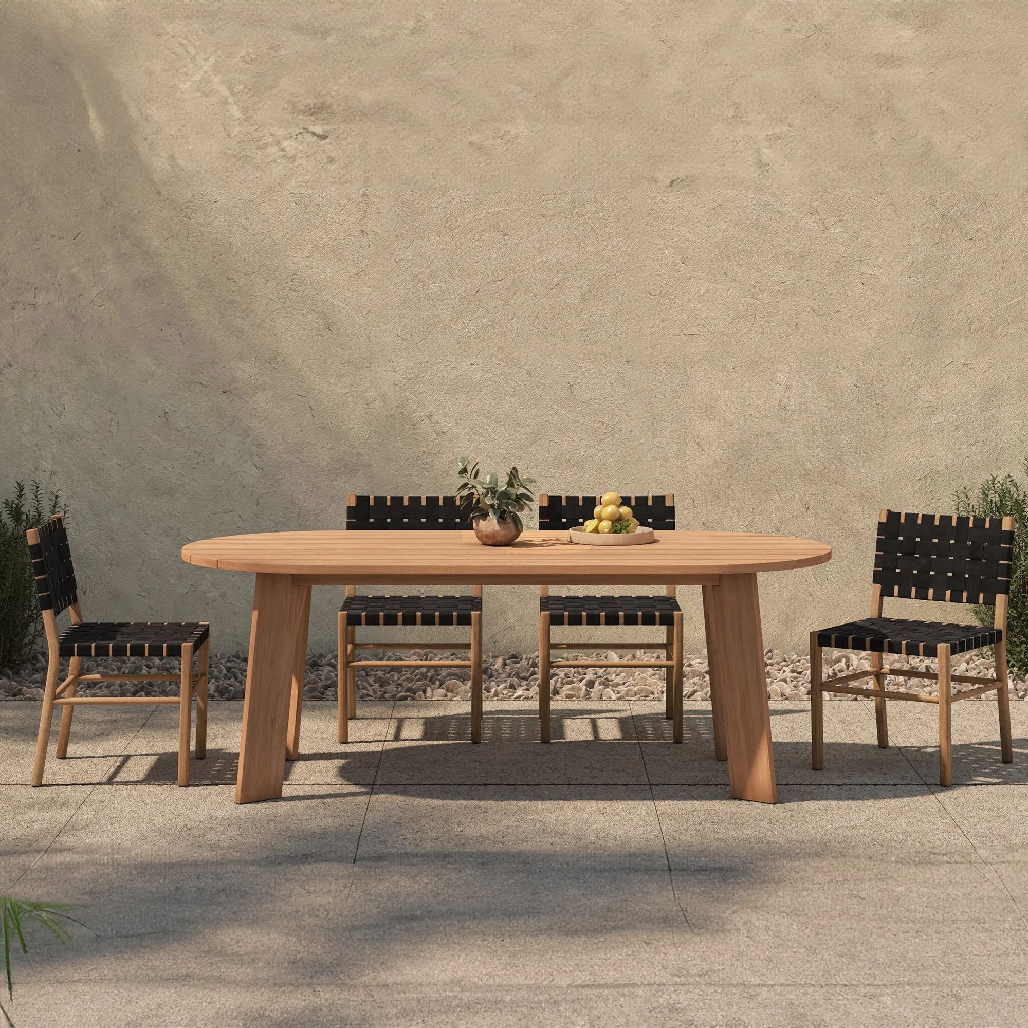 Sophisticated Angular Oval Outdoor Table