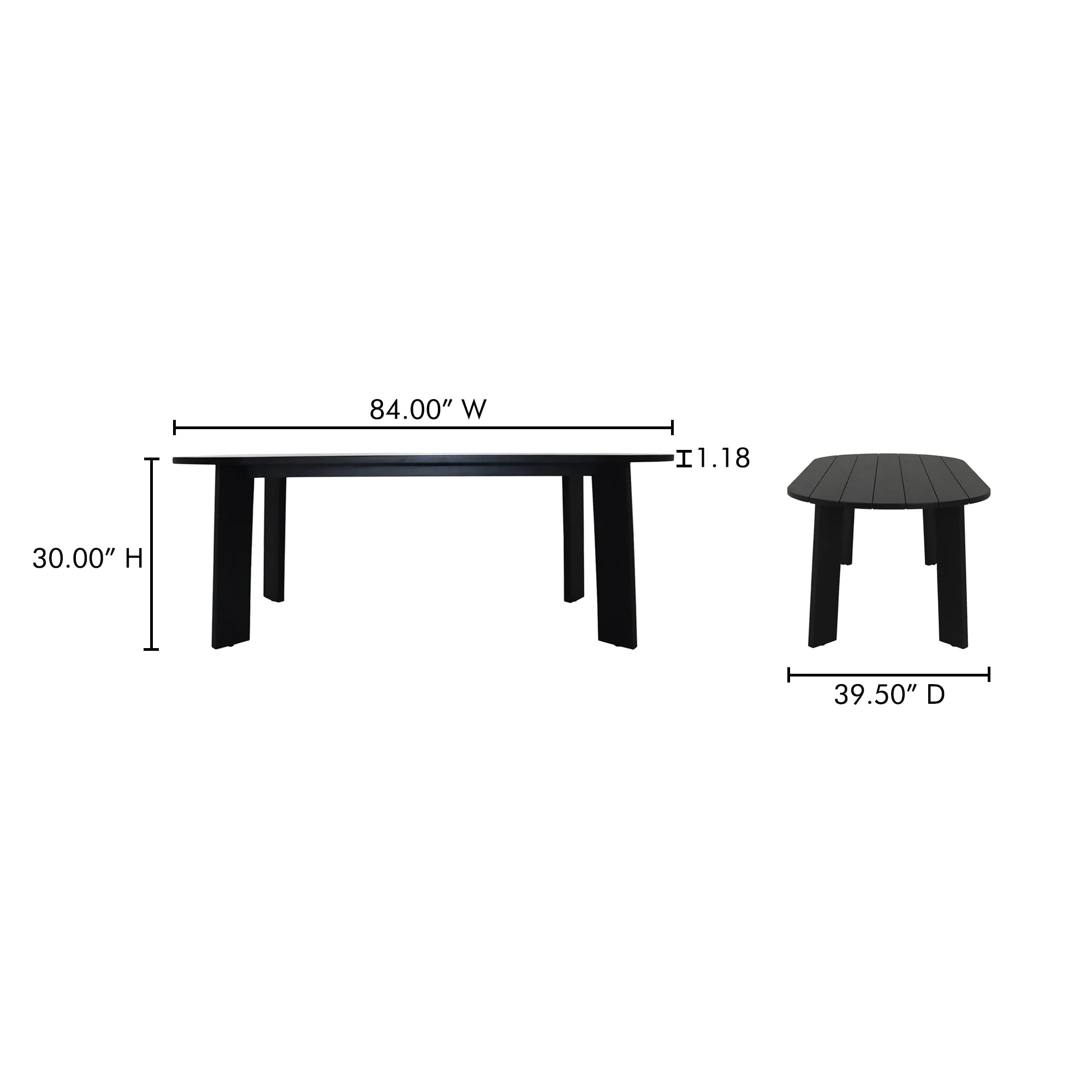 Sophisticated Angular Oval Outdoor Table