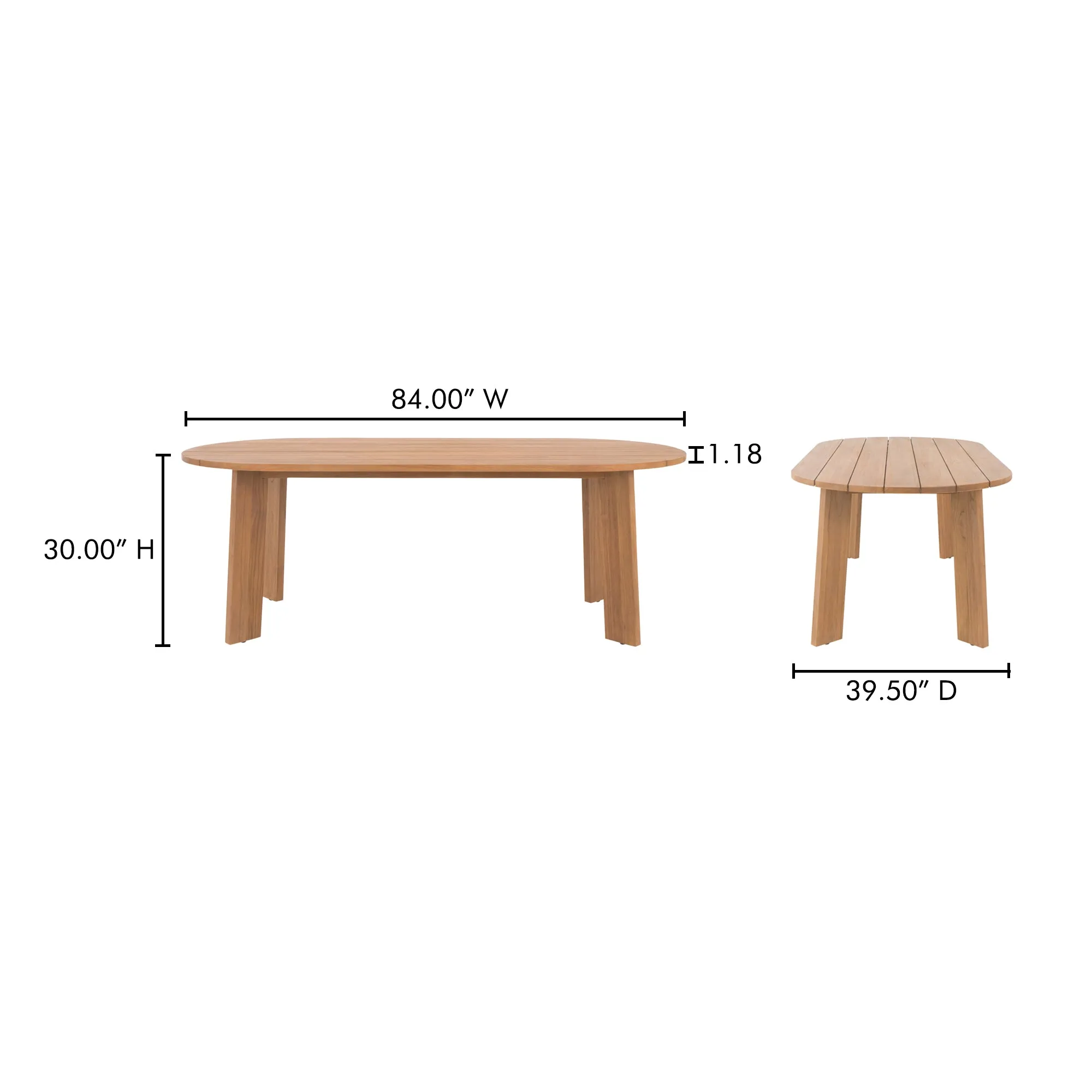 Sophisticated Angular Oval Outdoor Table