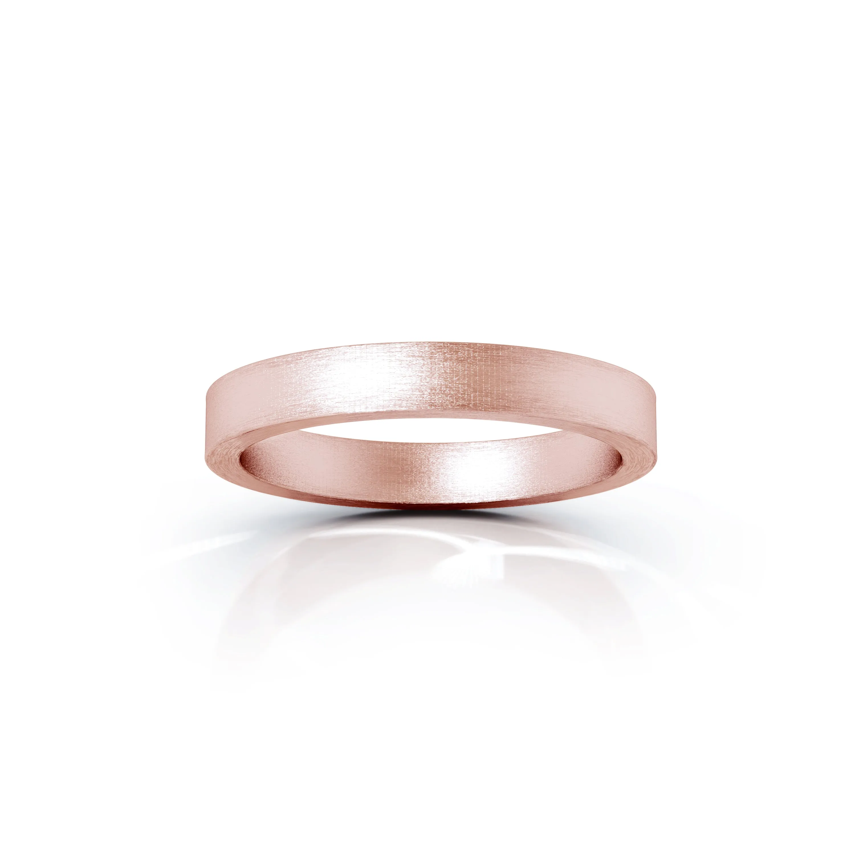 Square Profile 3MM Matte Finish Wedding Band in 14K Gold