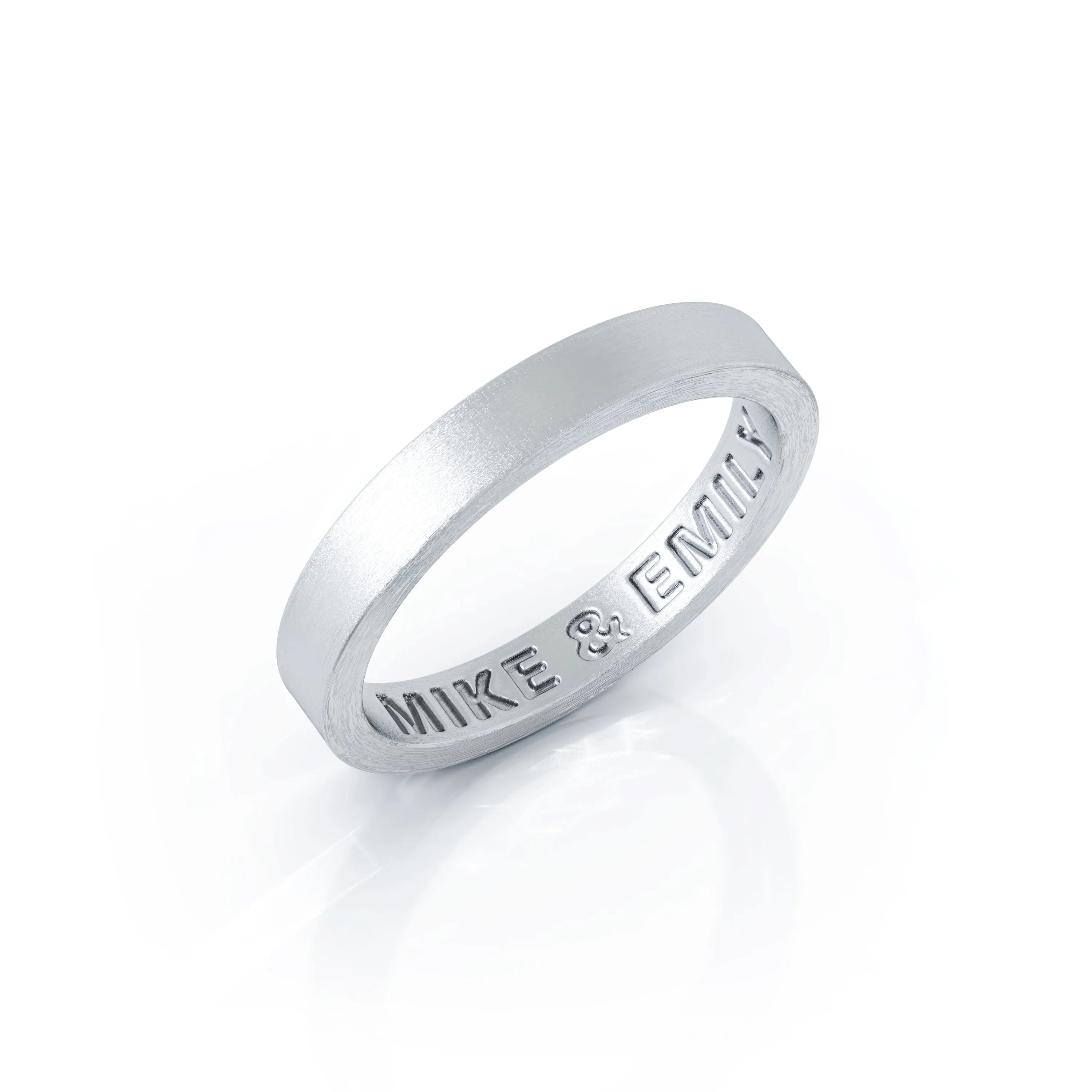 Square Profile 3MM Matte Finish Wedding Band in 14K Gold