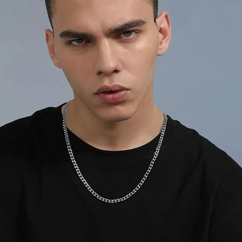Stainless Steel Cuban Link Chain Necklace