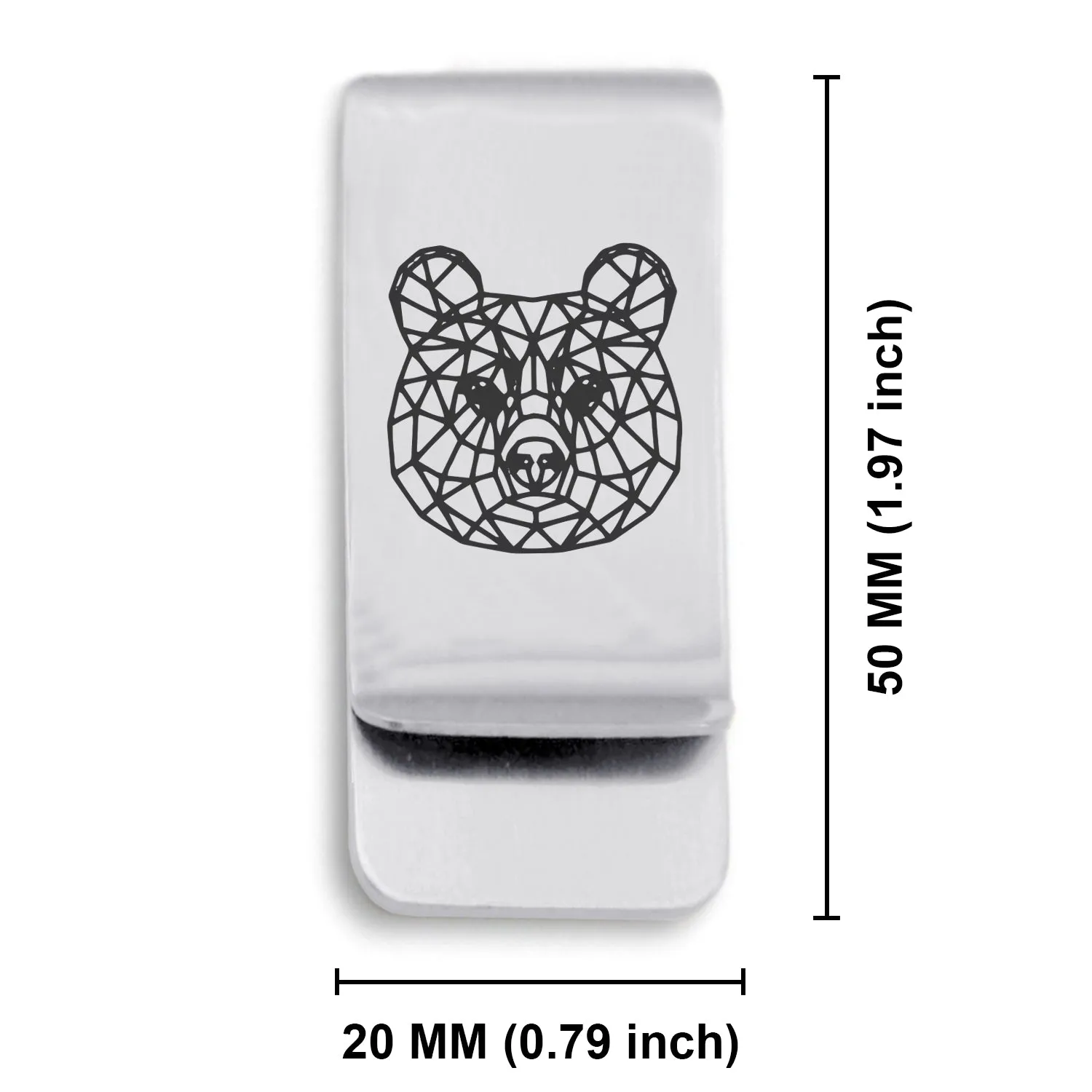 Stainless Steel Geometric Polygon Brown Bear Classic Slim Money Clip