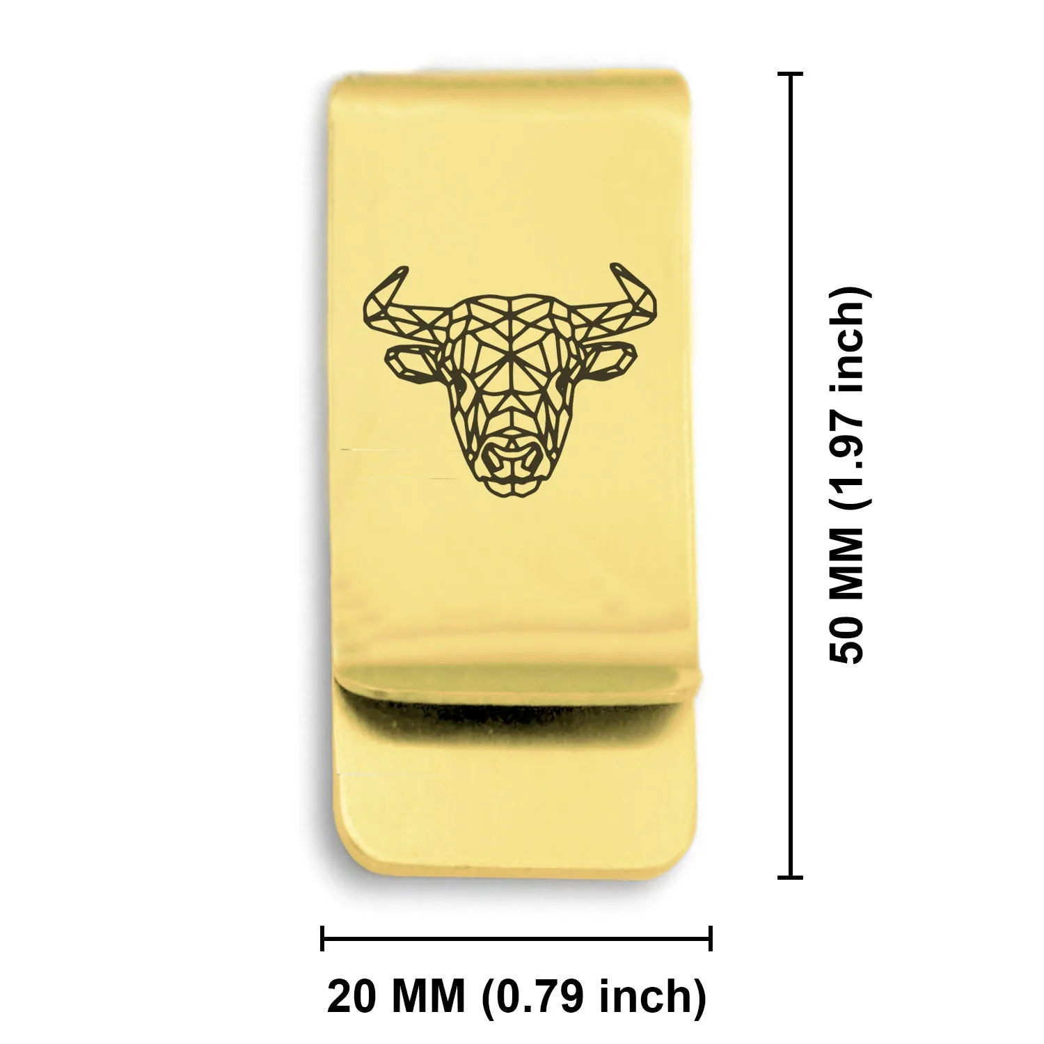 Stainless Steel Geometric Polygon Bull Classic Slim Money Clip