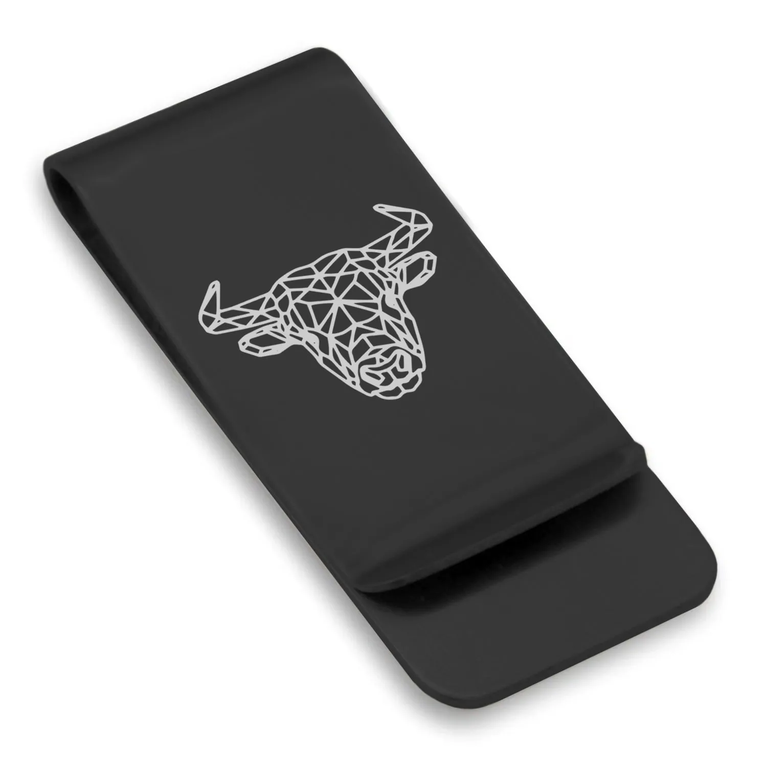 Stainless Steel Geometric Polygon Bull Classic Slim Money Clip