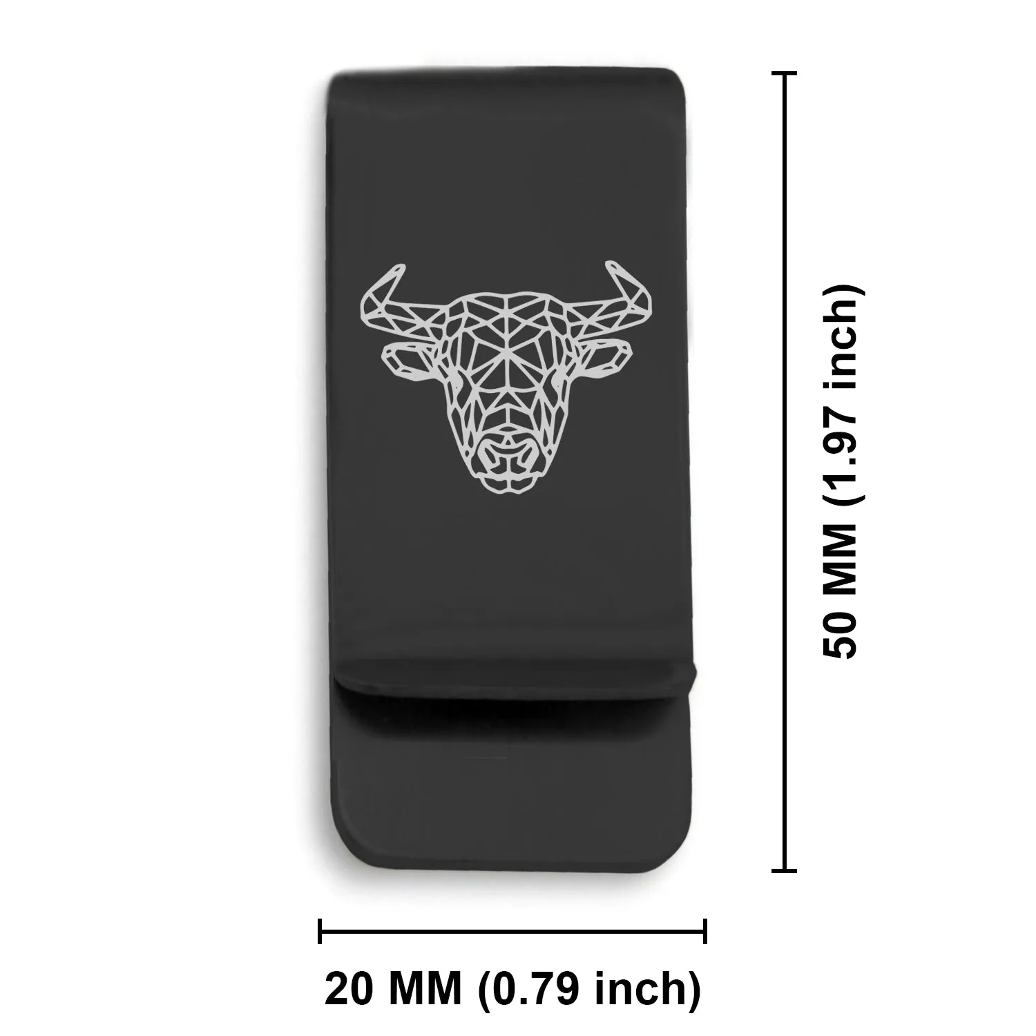 Stainless Steel Geometric Polygon Bull Classic Slim Money Clip