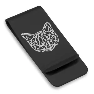 Stainless Steel Geometric Polygon Cat Classic Slim Money Clip