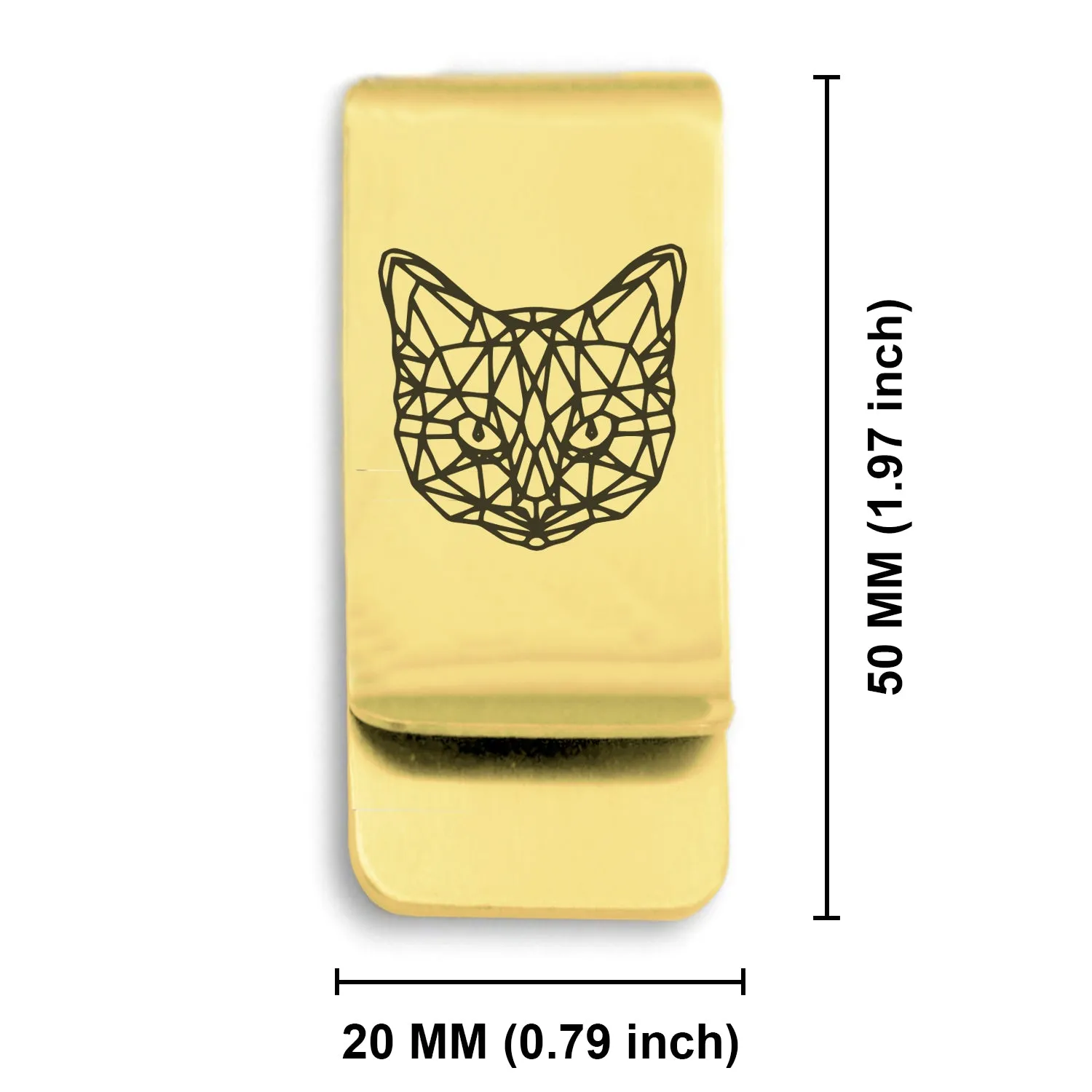 Stainless Steel Geometric Polygon Cat Classic Slim Money Clip