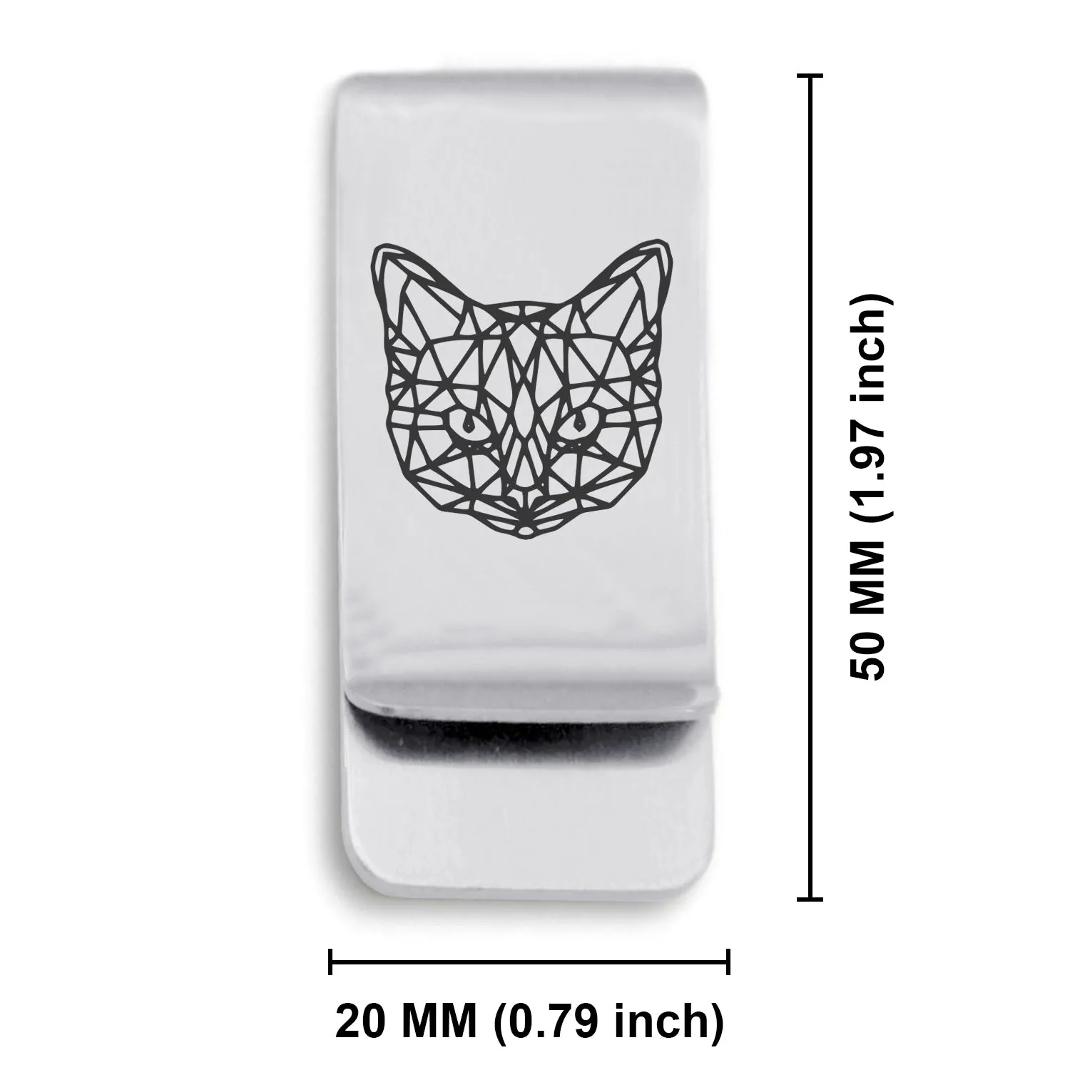 Stainless Steel Geometric Polygon Cat Classic Slim Money Clip