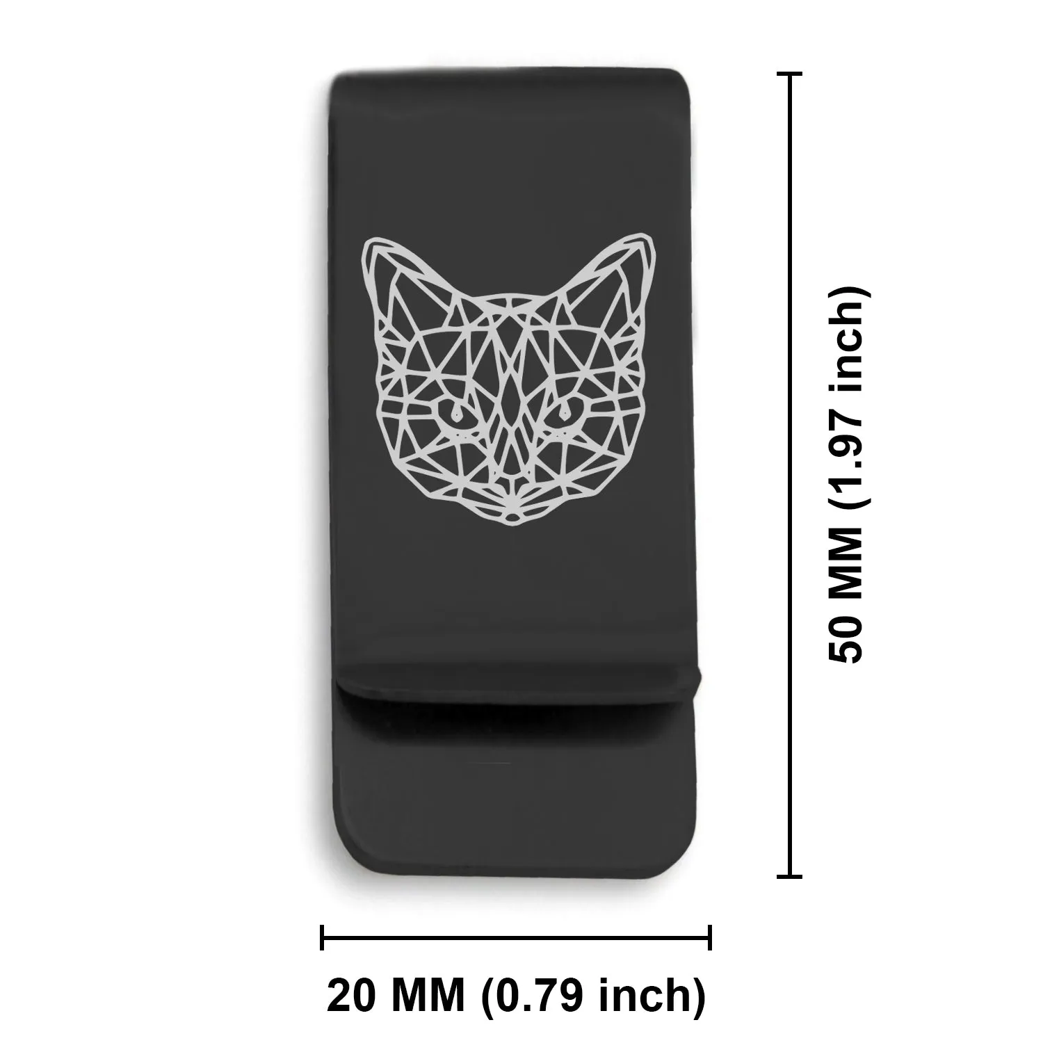 Stainless Steel Geometric Polygon Cat Classic Slim Money Clip