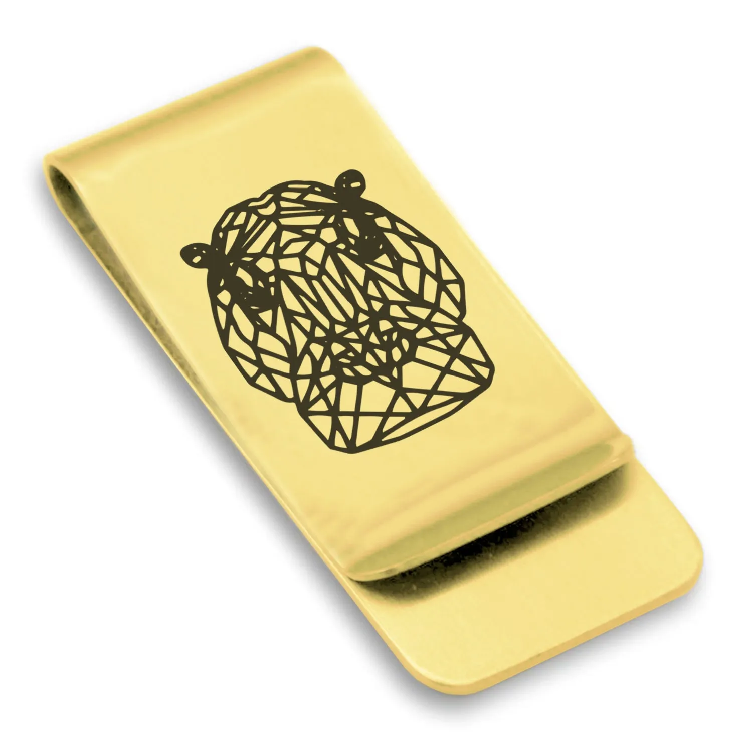 Stainless Steel Geometric Polygon Hippo Classic Slim Money Clip