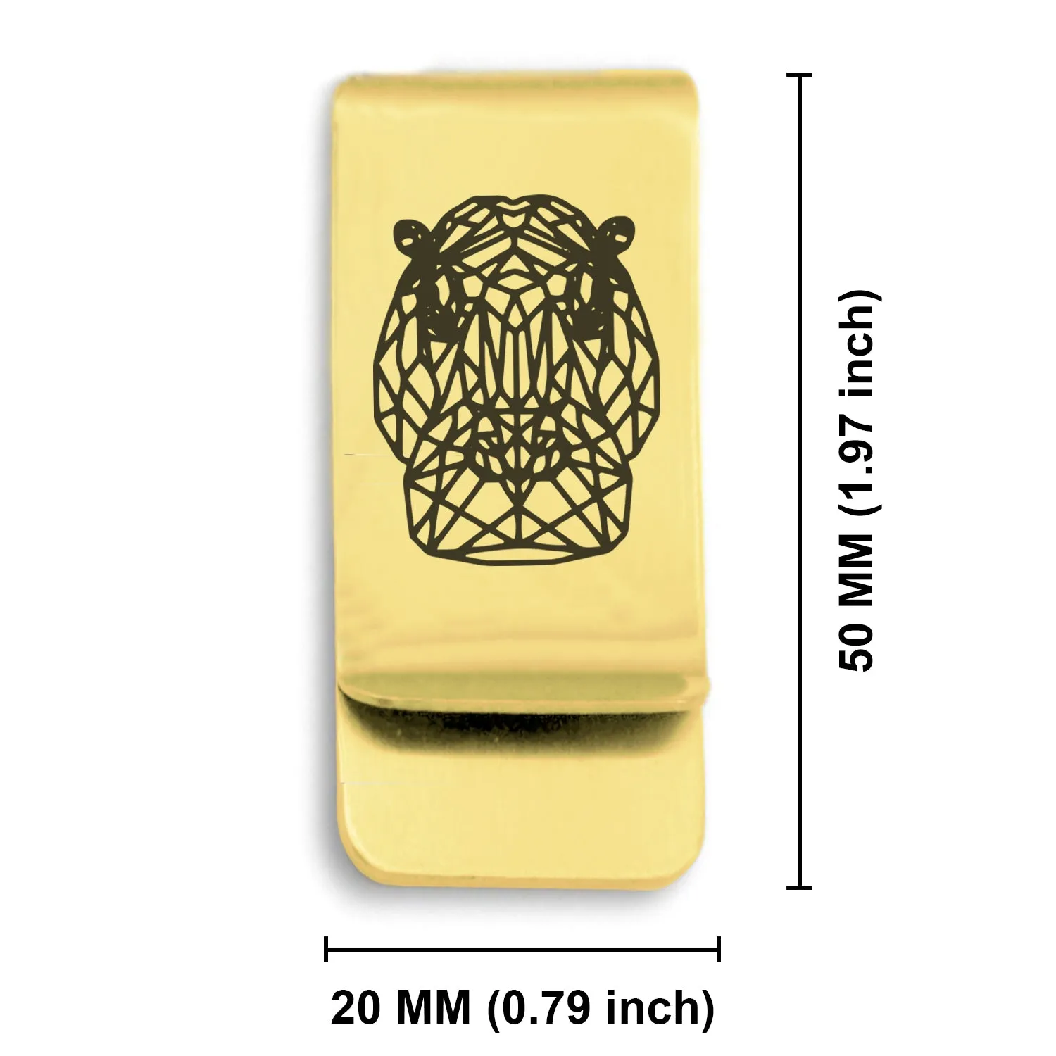 Stainless Steel Geometric Polygon Hippo Classic Slim Money Clip