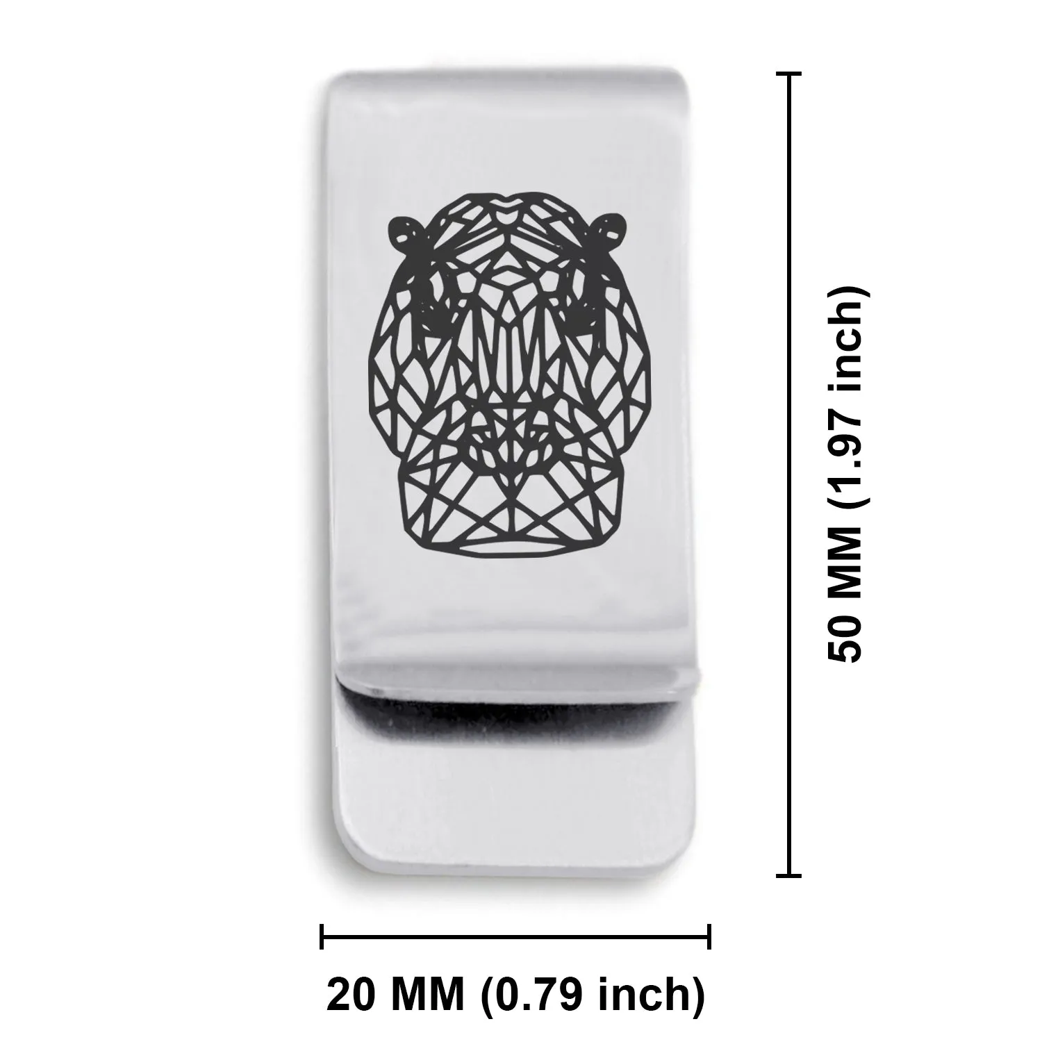 Stainless Steel Geometric Polygon Hippo Classic Slim Money Clip